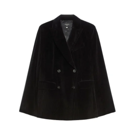 Double-Breasted Velvet Blazer