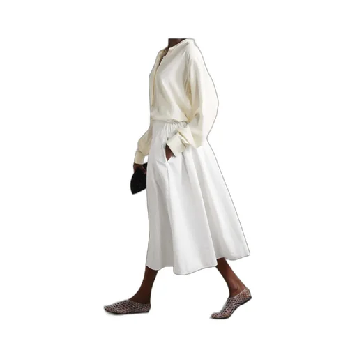 Cotton Poplin Mid-Length Dress