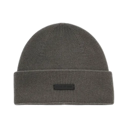 Fear Of God Logo Patch Ribbed Knit Beanie