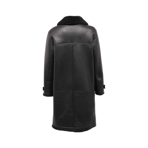 Long-Sleeved Leather Coat