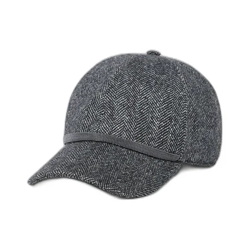 Brunello Cucinelli Brushed Chevron Baseball Cap