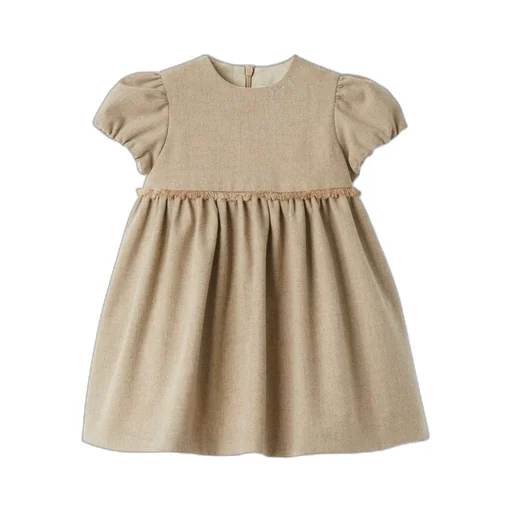 Il Gufo Puff-Sleeved Flannel Dress