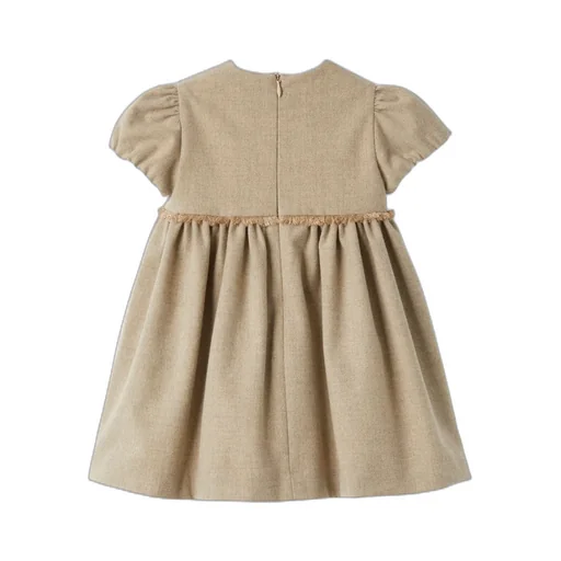 Il Gufo Puff-Sleeved Flannel Dress