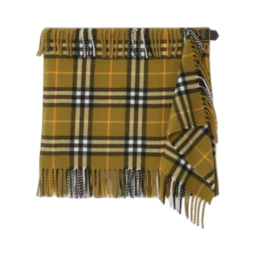 Burberry Checked Fringed Decorative Buckle Skirt