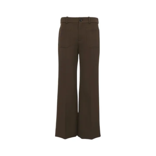 Wool Bell-Bottom Pants