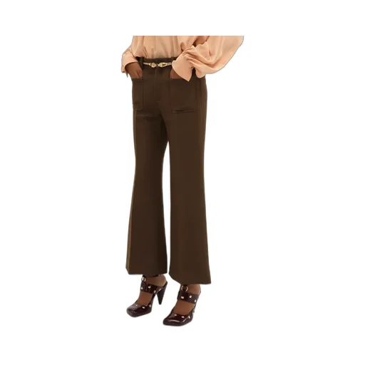 Wool Bell-Bottom Pants