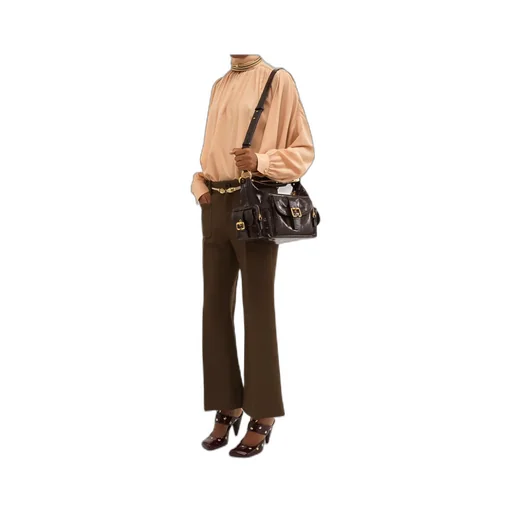 Wool Bell-Bottom Pants