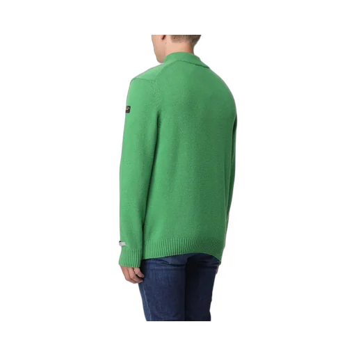 Long-Sleeved Semi-Zipper Open-Close Sweater