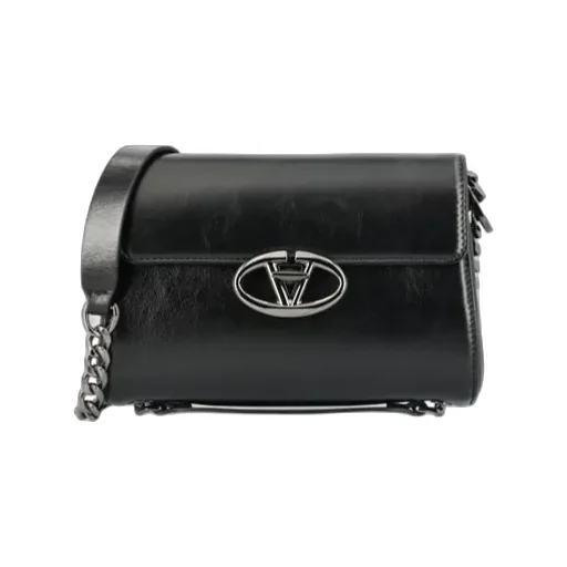 Valentino Logo Plaque Foldover Shoulder Bag