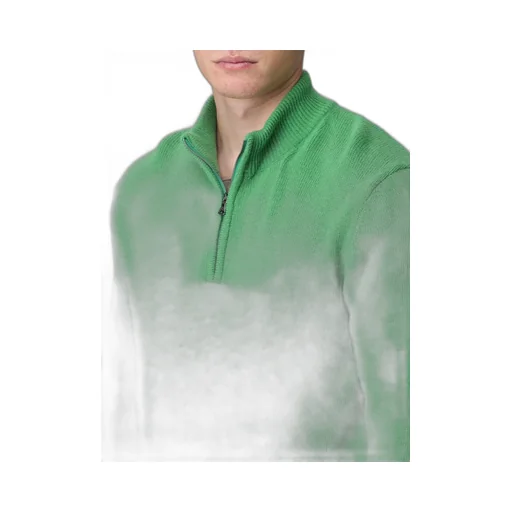 Long-Sleeved Semi-Zipper Open-Close Sweater