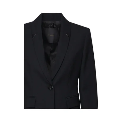 Pinko Single-Breasted Straight Hem Blazer