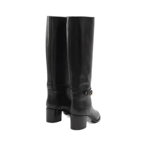 Celine Garance Triomphe Strap High Boot In Calfskin