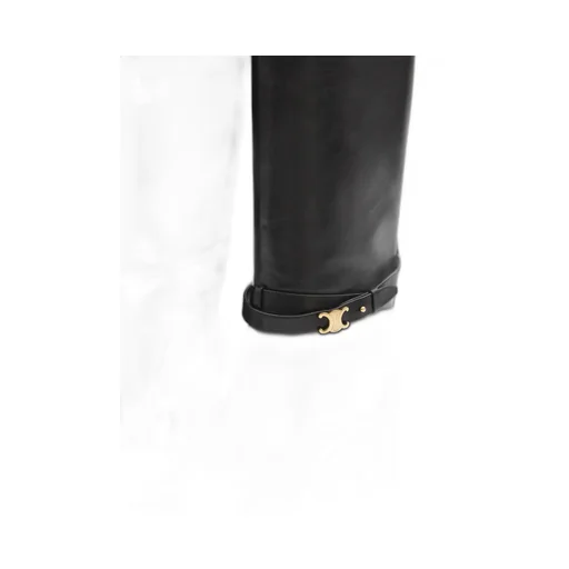 Celine Garance Triomphe Strap High Boot In Calfskin