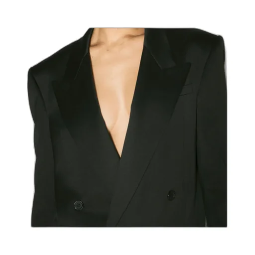 Saint Laurent Double-Breasted Long-Sleeved Jacket