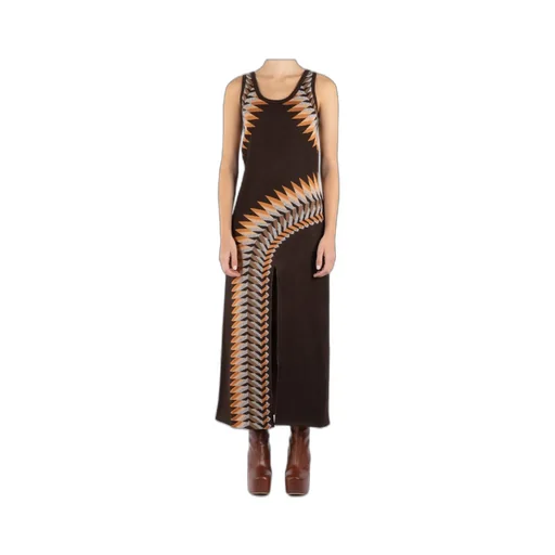 Paco Rabanne Graphic Printed Sleeveless Maxi Dress