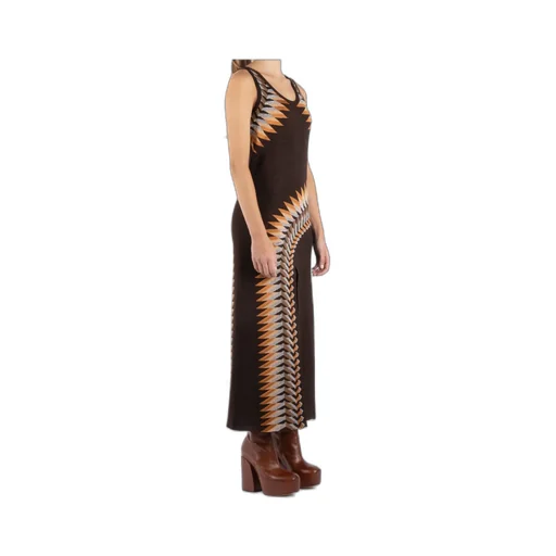 Paco Rabanne Graphic Printed Sleeveless Maxi Dress