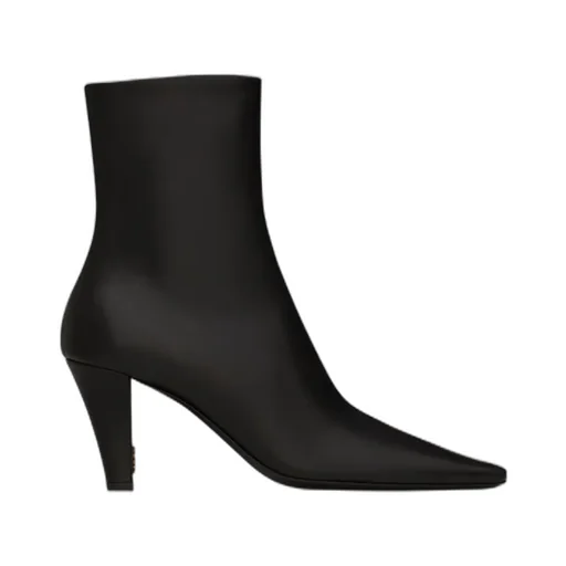 Saint Laurent Jill Square Pointed-Toe Ankle Boots