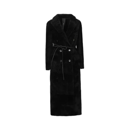 Blancha Belted Shearling Coat