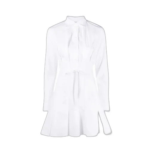 Patou Cut Out Detailed Pleated Mini Shirt Dress
