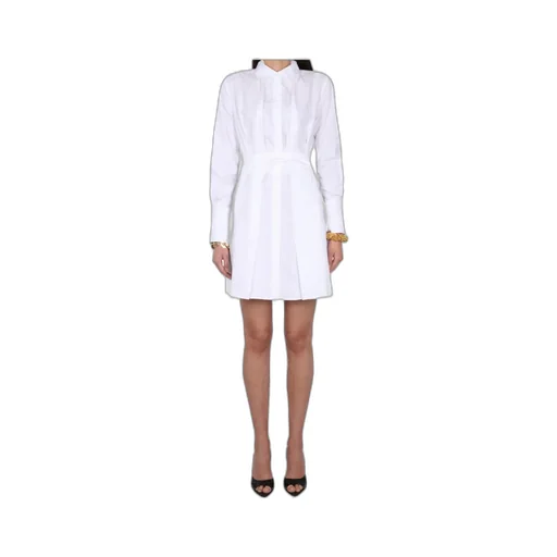 Patou Cut Out Detailed Pleated Mini Shirt Dress
