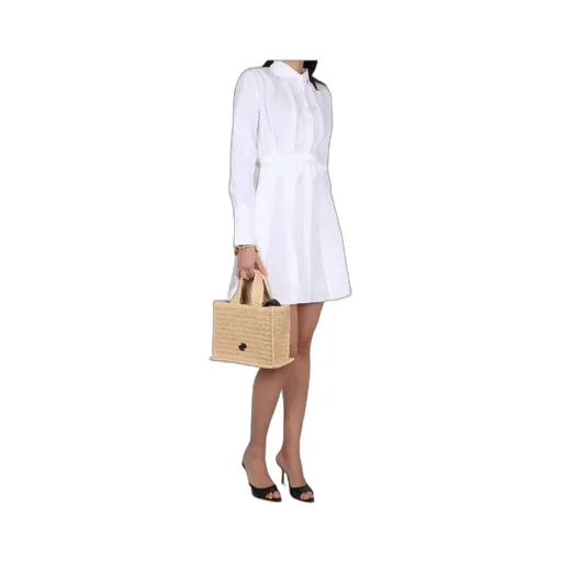 Patou Cut Out Detailed Pleated Mini Shirt Dress