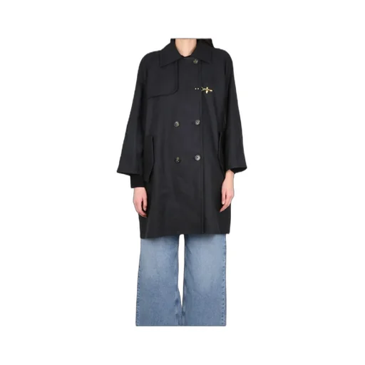 Fay Double-Breasted Straight Hem Boxy Coat