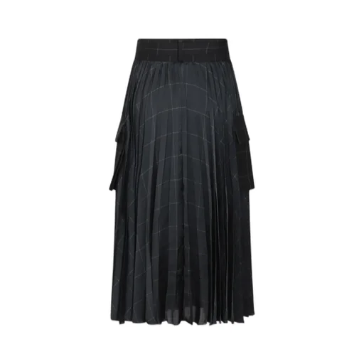 Sacai Windowpane Satin Skirt