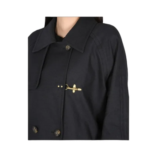 Fay Double-Breasted Straight Hem Boxy Coat
