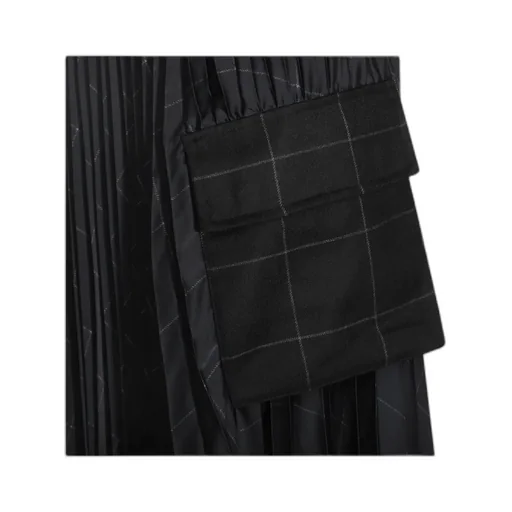 Sacai Windowpane Satin Skirt