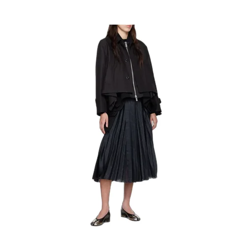 Sacai Windowpane Satin Skirt