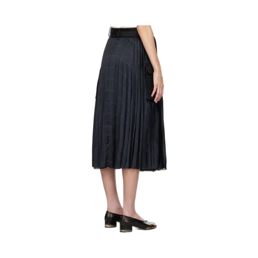 Sacai Windowpane Satin Skirt