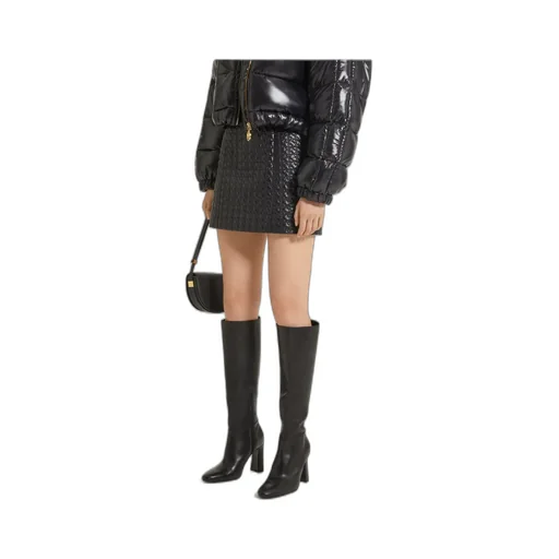 Patou High Waist Quilted Shell Mini Skirt