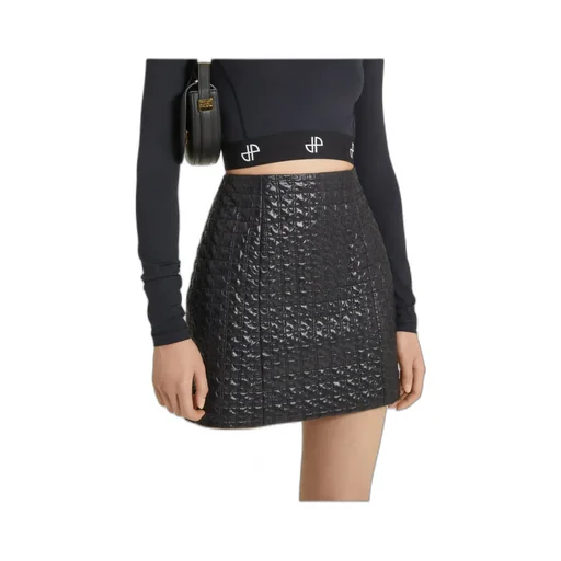 Patou High Waist Quilted Shell Mini Skirt