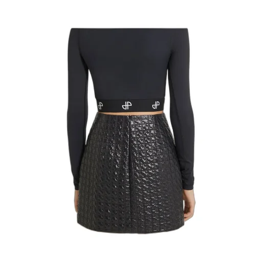 Patou High Waist Quilted Shell Mini Skirt