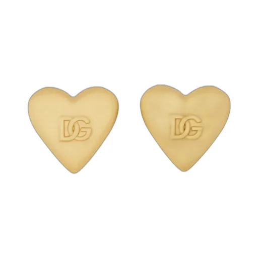 Dolce & Gabbana Logo Embossed Heart Clip-On Earrings