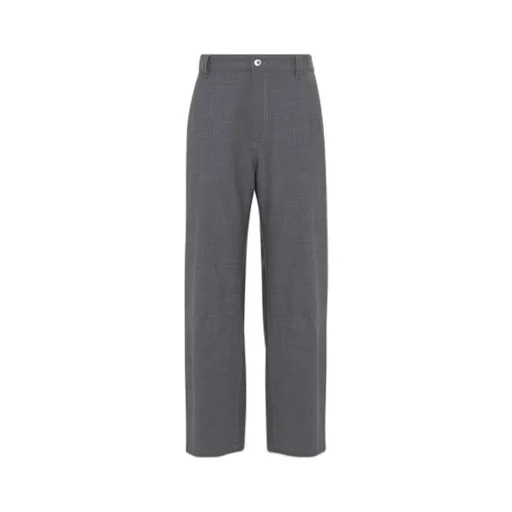 Brunello Cucinelli Tropical Luxury Soft Curved Trousers
