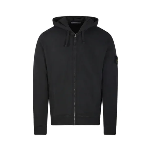Stone Island Logo Patch Zip-Up Hoodie