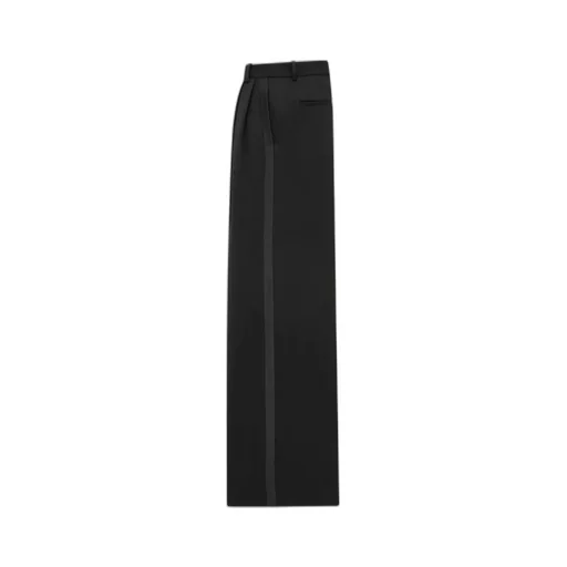 Wide-Leg Tuxedo Pants In Grain De Poudre