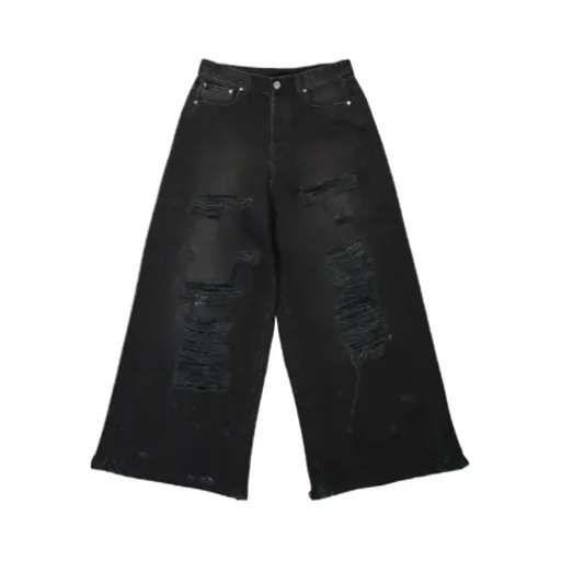 Vetements Distressed Wide Leg Jeans