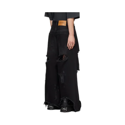 Vetements Distressed Wide Leg Jeans