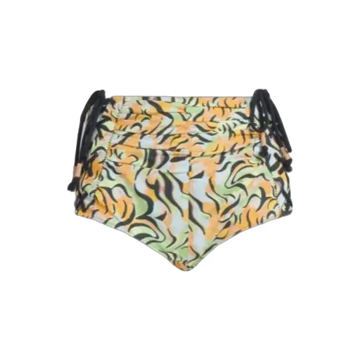 Orange And Green Printed Organic Poplin Hot Pants