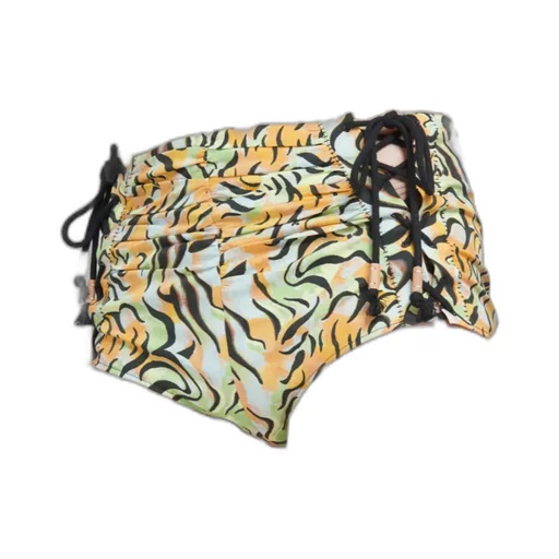 Orange And Green Printed Organic Poplin Hot Pants