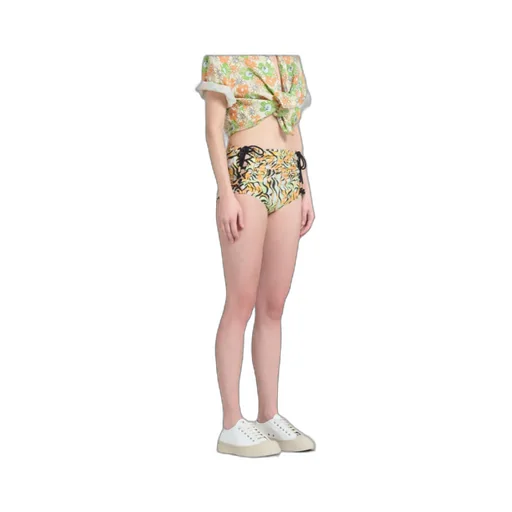 Orange And Green Printed Organic Poplin Hot Pants