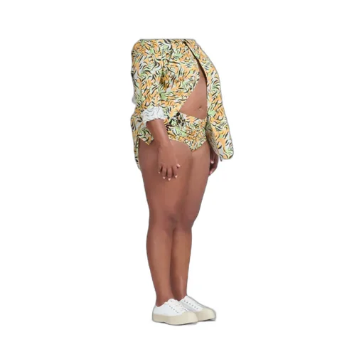 Orange And Green Printed Organic Poplin Hot Pants