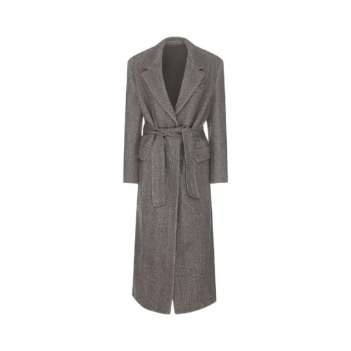 Monili Chain-Embellished Chevron Coat