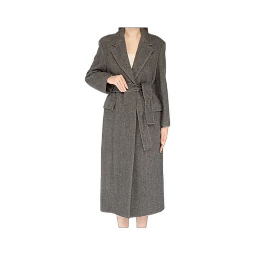 Monili Chain-Embellished Chevron Coat