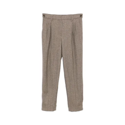 Brunello Cucinelli Pleat Detailed Tapered Leg Trousers