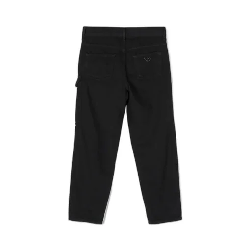 Emporio Armani Kids Logo Plaque Tapered Trousers