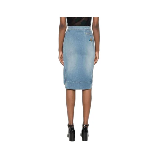Vivienne Westwood Orb Logo Embroidered Asymmetric Skirt