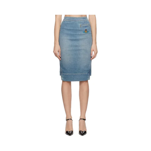 Vivienne Westwood Orb Logo Embroidered Asymmetric Skirt